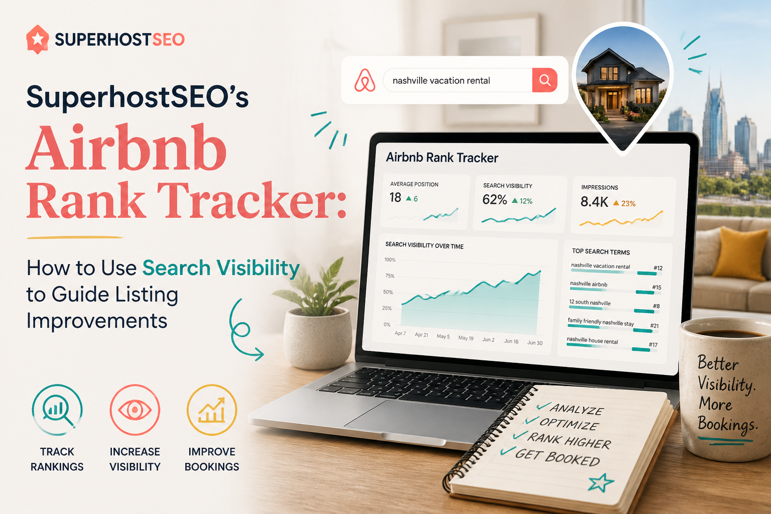 SuperhostSEO’s Airbnb Rank Tracker: How to Use Search Visibility to Guide Listing Improvements