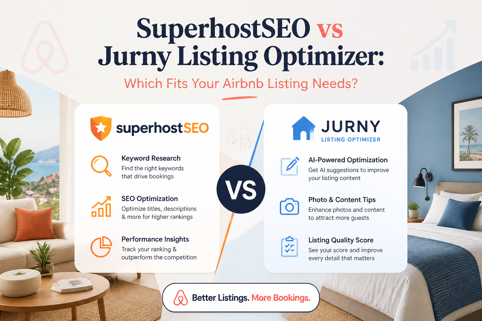 SuperhostSEO vs Jurny Listing Optimizer: Which Fits Your Airbnb Listing Needs?