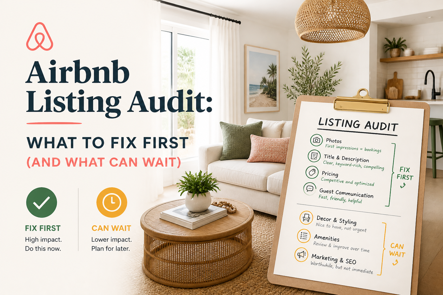 Airbnb Listing Audit: What to Fix First (And What Can Wait)