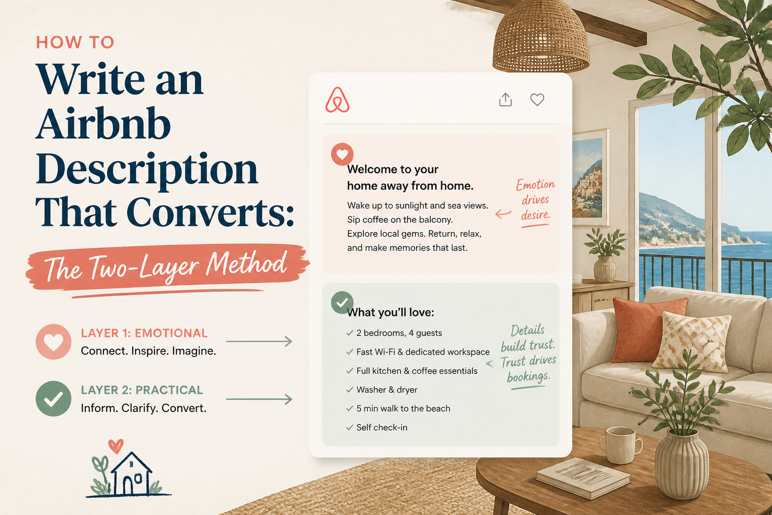 How to Write an Airbnb Description That Converts: The Two-Layer Method