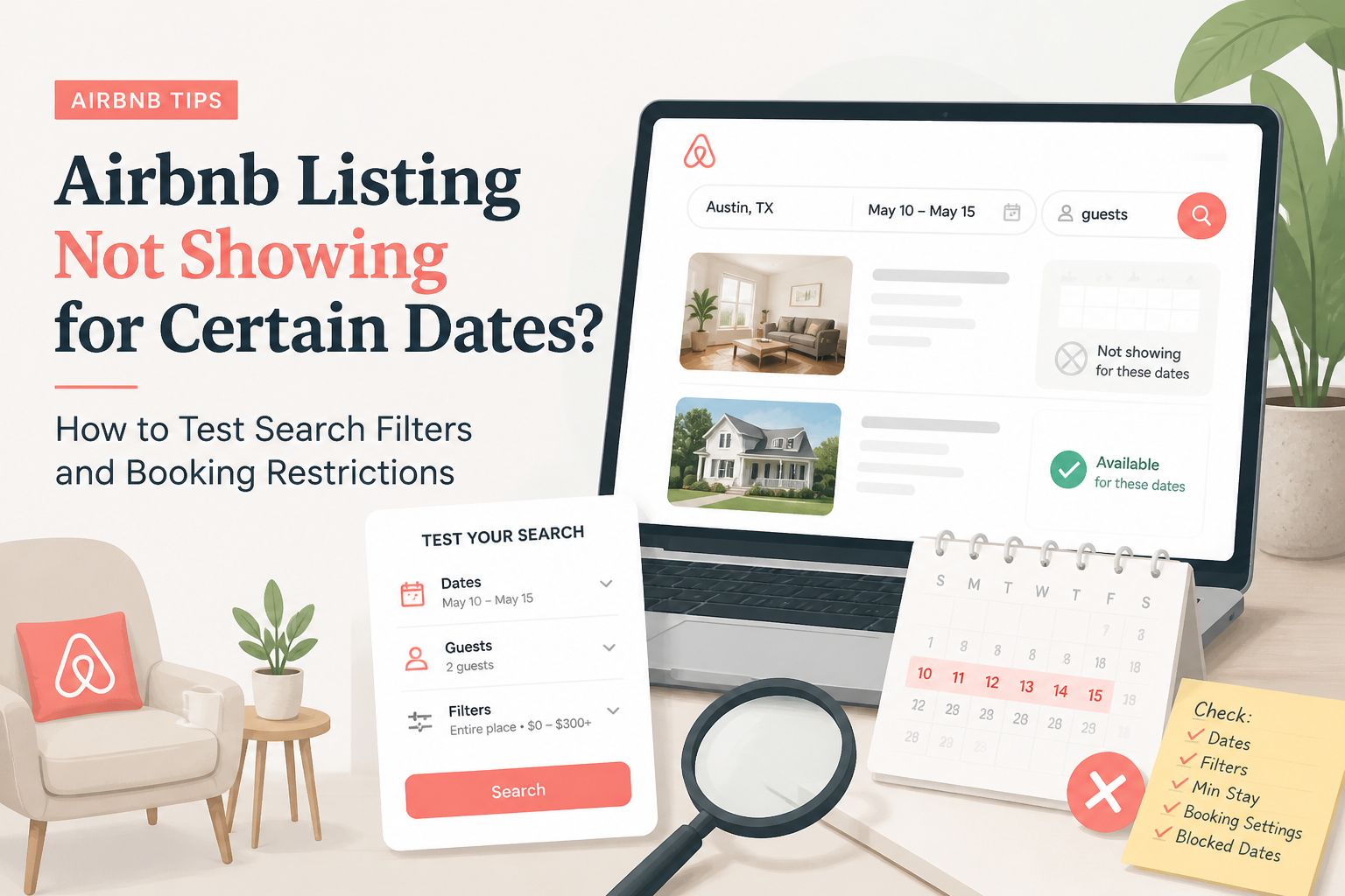 Airbnb Listing Not Showing for Certain Dates? How to Test Search Filters and Booking Restrictions